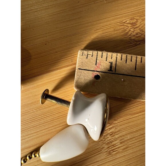 Porcelain White with Pink Rose & Gold Trim VTG  Drawer Pulls Mix lot of 11 - Picture 11 of 11